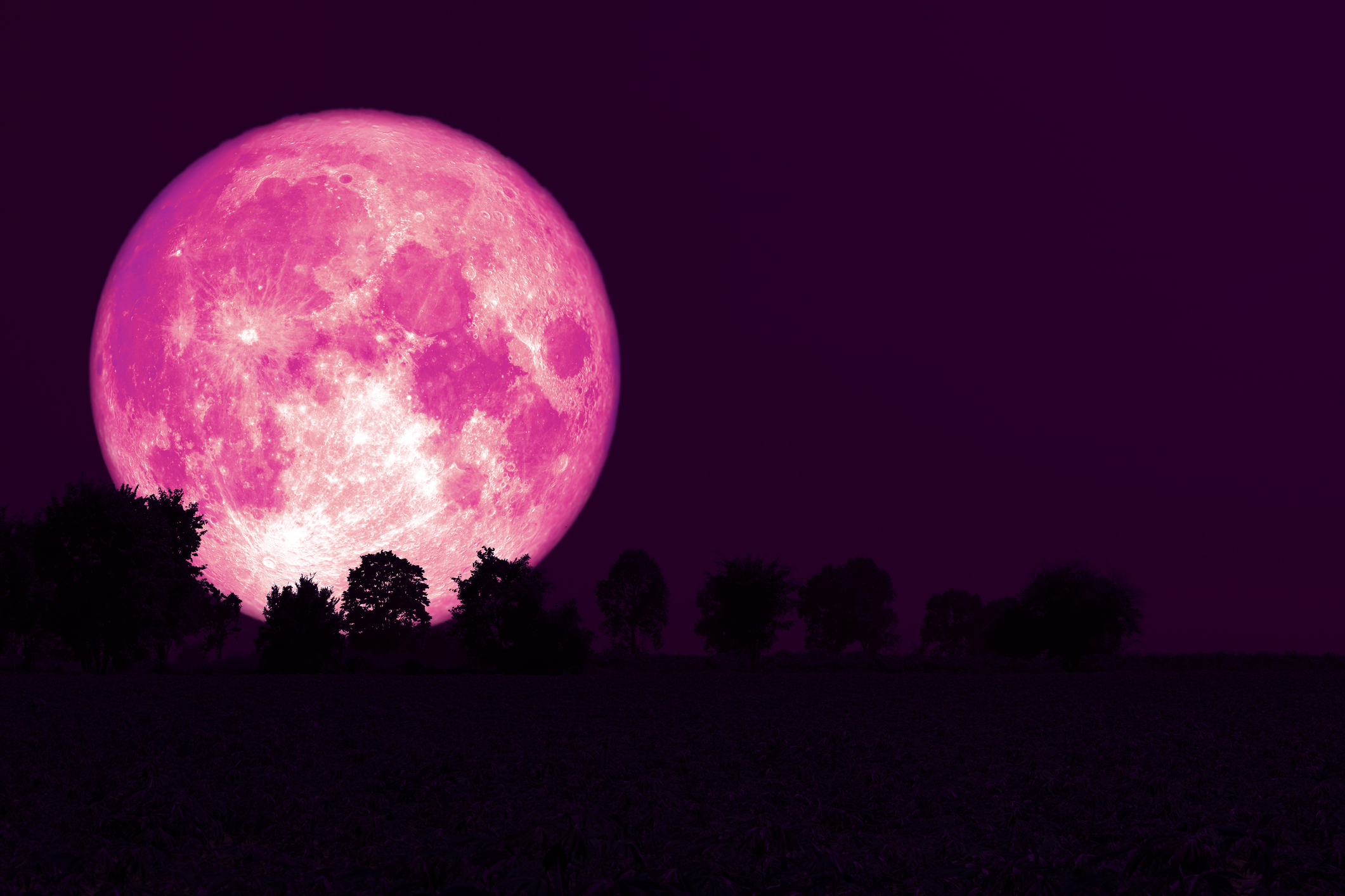 Есть розовая луна. Луна суперлуние. Земляничное полнолуние. Розовое суперлуние. Клубничное полнолуние.