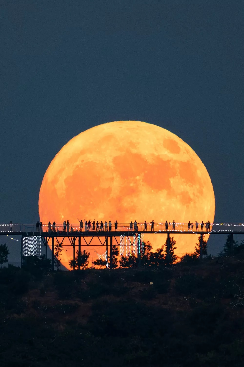 Rare super blue moon in China