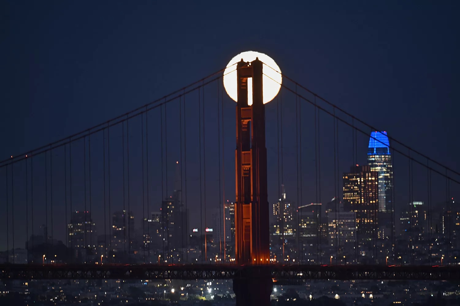 Rare super blue moon in San Francisco