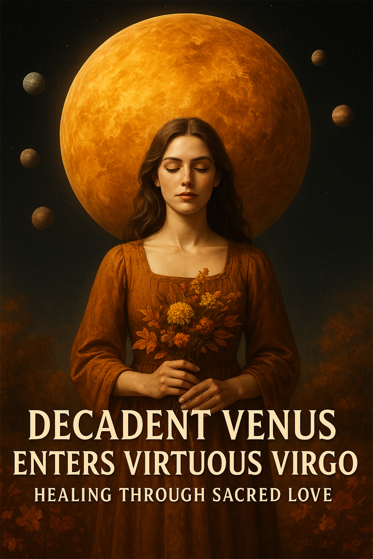 Decadent Venus Enters Virtuous Virgo Healing Through Sacred Love... AI Page Img...